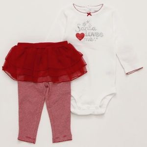 Santa Loves Me 2 piece Outfit Tutu NEW Christmas
